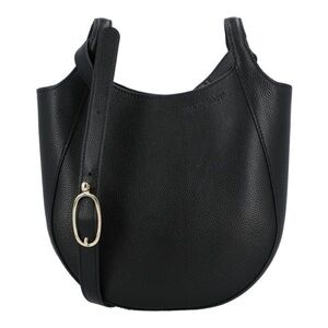 Longchamp Le Foulonne Black Leather Bag With Crossbody Strap